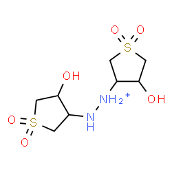 ChemSpider 2D Image | 1,2-Bis(4-hydroxy-1,1-dioxidotetrahydro-3-thiophenyl)hydrazinium | C8H17N2O6S2