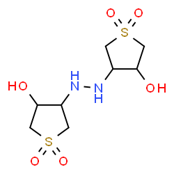 ChemSpider 2D Image | 4,4'-Hydrazine-1,2-diylbis(tetrahydrothiophene-3-ol) 1,1,1',1'-tetraoxide | C8H16N2O6S2
