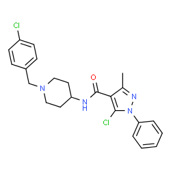 ChemSpider 2D Image | 5-Chloro-N-[1-(4-chlorobenzyl)-4-piperidinyl]-3-methyl-1-phenyl-1H-pyrazole-4-carboxamide | C23H24Cl2N4O