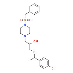 ChemSpider 2D Image | 1-[4-(Benzylsulfonyl)-1-piperazinyl]-3-[1-(4-chlorophenyl)ethoxy]-2-propanol | C22H29ClN2O4S