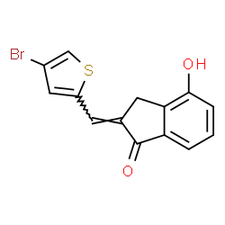 ChemSpider 2D Image | (2E)-2-[(4-Bromo-2-thienyl)methylene]-4-hydroxy-1-indanone | C14H9BrO2S