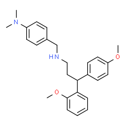 ChemSpider 2D Image | 4-({[3-(2-Methoxyphenyl)-3-(4-methoxyphenyl)propyl]amino}methyl)-N,N-dimethylaniline | C26H32N2O2