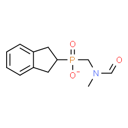 ChemSpider 2D Image | 2,3-Dihydro-1H-inden-2-yl{[formyl(methyl)amino]methyl}phosphinate | C12H15NO3P