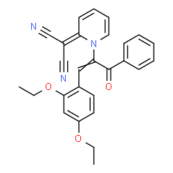 ChemSpider 2D Image | {1-[1-(2,4-Diethoxyphenyl)-3-oxo-3-phenyl-1-propen-2-yl]-2(1H)-pyridinylidene}malononitrile | C27H23N3O3