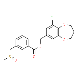 ChemSpider 2D Image | (9-Chloro-3,4-dihydro-2H-1,5-benzodioxepin-7-yl)methyl 3-[(methylsulfinyl)methyl]benzoate | C19H19ClO5S