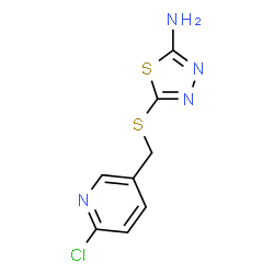 ChemSpider 2D Image | 5-{[(6-Chloro-3-pyridinyl)methyl]sulfanyl}-1,3,4-thiadiazol-2-amine | C8H7ClN4S2