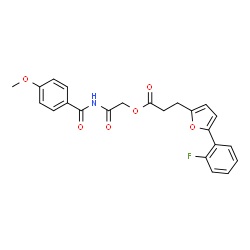 ChemSpider 2D Image | 2-[(4-Methoxybenzoyl)amino]-2-oxoethyl 3-[5-(2-fluorophenyl)-2-furyl]propanoate | C23H20FNO6