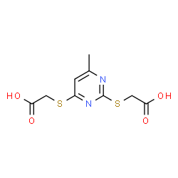 ChemSpider 2D Image | 2,2'-[(6-Methyl-2,4-pyrimidinediyl)disulfanediyl]diacetic acid | C9H10N2O4S2