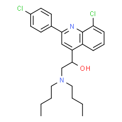 ChemSpider 2D Image | 1-[8-Chloro-2-(4-chlorophenyl)-4-quinolinyl]-2-(dibutylamino)ethanol | C25H30Cl2N2O