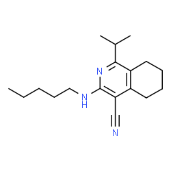 ChemSpider 2D Image | 1-Isopropyl-3-(pentylamino)-5,6,7,8-tetrahydro-4-isoquinolinecarbonitrile | C18H27N3
