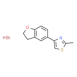 ChemSpider 2D Image | 4-(2,3-Dihydro-1-benzofuran-5-yl)-2-methyl-1,3-thiazole hydrobromide (1:1) | C12H12BrNOS