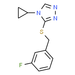 ChemSpider 2D Image | 4-Cyclopropyl-3-[(3-fluorobenzyl)sulfanyl]-4H-1,2,4-triazole | C12H12FN3S