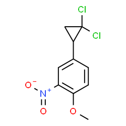 ChemSpider 2D Image | 4-(2,2-Dichlorocyclopropyl)-1-methoxy-2-nitrobenzene | C10H9Cl2NO3