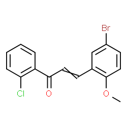 ChemSpider 2D Image | 3-(5-Bromo-2-methoxyphenyl)-1-(2-chlorophenyl)-2-propen-1-one | C16H12BrClO2