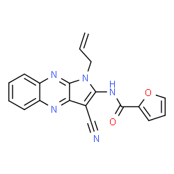 ChemSpider 2D Image | N-(1-Allyl-3-cyano-1H-pyrrolo[2,3-b]quinoxalin-2-yl)-2-furamide | C19H13N5O2