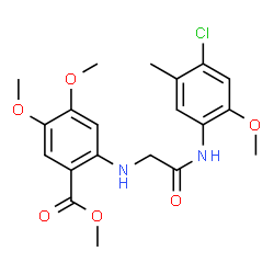 ChemSpider 2D Image | Methyl 2-({2-[(4-chloro-2-methoxy-5-methylphenyl)amino]-2-oxoethyl}amino)-4,5-dimethoxybenzoate | C20H23ClN2O6
