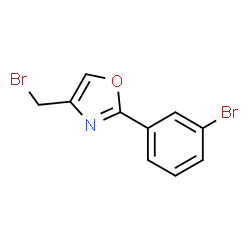 ChemSpider 2D Image | 4-(Bromomethyl)-2-(3-bromophenyl)-1,3-oxazole | C10H7Br2NO