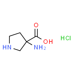 ChemSpider 2D Image | 3-Amino-3-pyrrolidinecarboxylic acid hydrochloride (1:1) | C5H11ClN2O2