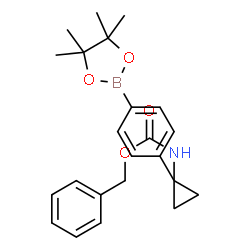 ChemSpider 2D Image | Benzyl {1-[4-(4,4,5,5-tetramethyl-1,3,2-dioxaborolan-2-yl)phenyl]cyclopropyl}carbamate | C23H28BNO4