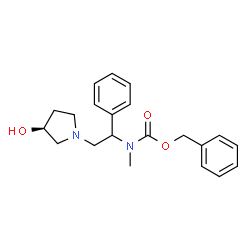 ChemSpider 2D Image | Benzyl {2-[(3S)-3-hydroxy-1-pyrrolidinyl]-1-phenylethyl}methylcarbamate | C21H26N2O3