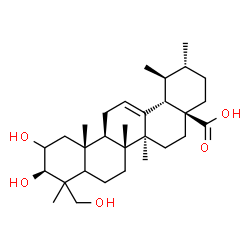 ChemSpider 2D Image | (3beta,5xi)-2,3,23-Trihydroxyurs-12-en-28-oic acid | C30H48O5