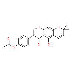 ChemSpider 2D Image | 4-(5-Hydroxy-2,2-dimethyl-6-oxo-2H,6H-pyrano[3,2-g]chromen-7-yl)phenyl acetate | C22H18O6