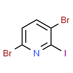 ChemSpider 2D Image | 3,6-Dibromo-2-iodopyridine | C5H2Br2IN
