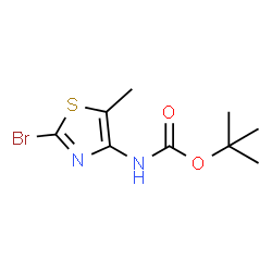 ChemSpider 2D Image | tert-Butyl (2-bromo-5-methylthiazol-4-yl)carbamate | C9H13BrN2O2S