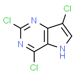 ChemSpider 2D Image | 2,4,7-Trichloro-5H-pyrrolo[3,2-d]pyrimidine | C6H2Cl3N3