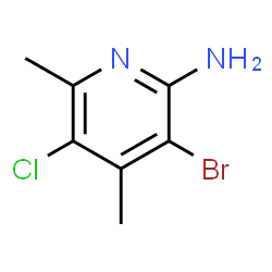 ChemSpider 2D Image | 3-Bromo-5-chloro-4,6-dimethyl-2-pyridinamine | C7H8BrClN2