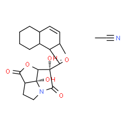 ChemSpider 2D Image | Acetonitrile - (7R,7bR)-7,7b-dihydroxy-7-[(2-methyl-1,2,4a,5,6,7,8,8a-octahydro-1-naphthalenyl)carbonyl]hexahydrofuro[2,3,4-gh]pyrrolizine-2,6-dione (1:1) | C22H28N2O6