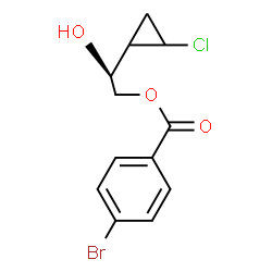 ChemSpider 2D Image | (2S)-2-(2-Chlorocyclopropyl)-2-hydroxyethyl 4-bromobenzoate | C12H12BrClO3