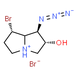 ChemSpider 2D Image | (1R,2R,7S)-1-Azido-7-bromo-2-hydroxyhexahydro-1H-pyrrolizinium bromide | C7H12Br2N4O