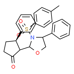 ChemSpider 2D Image | (3R)-2-{3-[(4-Methylphenyl)sulfonyl]-4-phenyl-1,3-oxazolidin-2-yl}-3-phenylcyclopentanone | C27H27NO4S