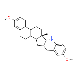 ChemSpider 2D Image | (6aS)-2,10-Dimethoxy-6a-methyl-5,6,6a,6b,7,12,12a,13,13a,13b,14,15-dodecahydro-4bH-naphtho[2',1':4,5]indeno[1,2-b]quinoline | C27H33NO2
