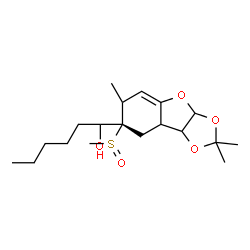 ChemSpider 2D Image | 1-[(7S)-2,2,6-Trimethyl-7-(methylsulfinyl)-3a,6,7,8,8a,8b-hexahydro[1,3]dioxolo[4,5-b][1]benzofuran-7-yl]-1-hexanol | C19H32O5S