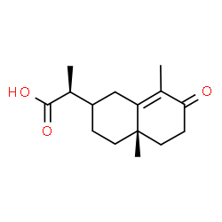 ChemSpider 2D Image | (2S)-2-[(4aS)-4a,8-Dimethyl-7-oxo-1,2,3,4,4a,5,6,7-octahydro-2-naphthalenyl]propanoic acid | C15H22O3