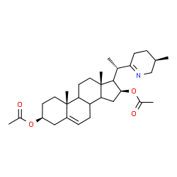 ChemSpider 2D Image | (3beta,8xi,9xi,14xi,16beta)-17-{(1S)-1-[(5R)-5-Methyl-3,4,5,6-tetrahydro-2-pyridinyl]ethyl}androst-5-ene-3,16-diyl diacetate | C31H47NO4