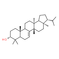 ChemSpider 2D Image | (3R,3aR,5aS,9R,11aR,13aS)-3-Isopropyl-3a,5a,8,8,11a,13a-hexamethyl-2,3,3a,4,5,5a,7,7a,8,9,10,11,11a,11b,12,13,13a,13b-octadecahydro-1H-cyclopenta[a]chrysen-9-ol | C30H50O