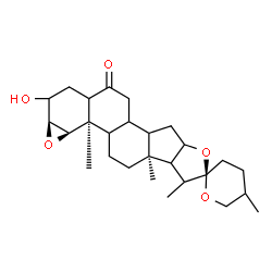 ChemSpider 2D Image | (1alpha,2alpha,8xi,9xi,14xi,16xi,17xi,20xi)-3-Hydroxy-1,2-epoxyspirostan-6-one | C27H40O5