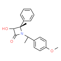 ChemSpider 2D Image | (4S)-3-Hydroxy-1-[1-(4-methoxyphenyl)ethyl]-4-methyl-4-phenyl-2-azetidinone | C19H21NO3