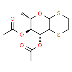 ChemSpider 2D Image | (6S,7S,8R)-6-Methylhexahydro-4aH-[1,4]dithiino[2,3-b]pyran-7,8-diyl diacetate | C12H18O5S2
