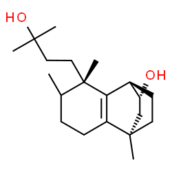 ChemSpider 2D Image | (1R,6S,8R,9R)-6-(3-Hydroxy-3-methylbutyl)-1,5,6-trimethyltricyclo[6.2.2.0~2,7~]dodec-2(7)-en-9-ol | C20H34O2