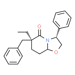 ChemSpider 2D Image | (3R,6S)-6-Benzyl-6-ethyl-3-phenylhexahydro-5H-[1,3]oxazolo[3,2-a]pyridin-5-one | C22H25NO2