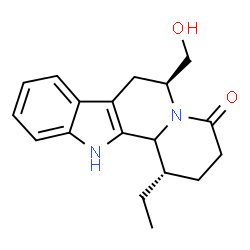 ChemSpider 2D Image | (1S,6S)-1-Ethyl-6-(hydroxymethyl)-2,3,6,7,12,12b-hexahydroindolo[2,3-a]quinolizin-4(1H)-one | C18H22N2O2