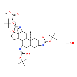 ChemSpider 2D Image | Methyl (8xi,9xi,14xi,17xi,20xi)-3,7,12-tris({[(2-methyl-2-propanyl)oxy]carbonyl}amino)cholan-24-oate - methanol (1:1) | C41H73N3O9
