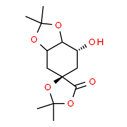 ChemSpider 2D Image | (5R,7R)-7-Hydroxy-2,2,2',2'-tetramethyltetrahydro-4H-spiro[1,3-benzodioxole-5,4'-[1,3]dioxolan]-5'-one | C13H20O6