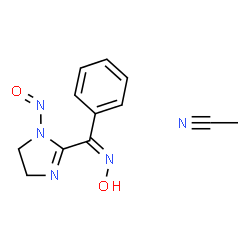 ChemSpider 2D Image | Acetonitrile - (Z)-N-hydroxy-1-(1-nitroso-4,5-dihydro-1H-imidazol-2-yl)-1-phenylmethanimine (1:1) | C12H13N5O2