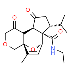 ChemSpider 2D Image | (1R,7R,10R,11S,12R)-N-Ethyl-10-isopropyl-14-methyl-5,8-dioxo-3,15-dioxatetracyclo[10.2.1.0~1,6~.0~7,11~]pentadec-13-ene-11-carboxamide | C20H27NO5