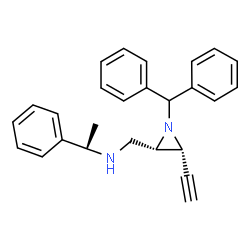 ChemSpider 2D Image | (1S)-N-{[(2S,3R)-1-(Diphenylmethyl)-3-ethynyl-2-aziridinyl]methyl}-1-phenylethanamine | C26H26N2